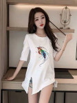 여성 트임 티셔츠 루즈핏 7부 상의 탑 랩 옵션14