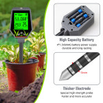 디지털 6 in 1 다기능 토양 PH EC 미터 농장 정원 비옥도 수분 감지기 꽃 식물 햇빛 모니터