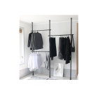 트윈시스템행거 고정식 철제 조립식 튼튼한 철재 수납 시스템행거 2단 3단 4단 3단