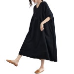여성용 빅 사이즈 면 마 가오리 원피스 뉴타임즈 55-120kg 다크 L258G396