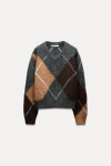 자라 ZARA 다이아몬드 패턴 니트 스웨터 5755 135 330 5308186