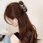 유광 진주포인트 정장 헤어집게핀