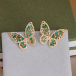 NAVI 나비 귀걸이 액세서리 녹색 스터드 크리스탈 쥬얼리 지르코니아 곤충 섬세한 18 H0811