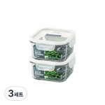 삼광글라스 글라스락 글라스락 찬따로 캡따로 정사각 밀폐용기 나물반찬용 2세트 2조