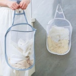 접이식 메쉬 빨래바구니 세탁물 수거함 벽걸이 빨래통 OPP포장