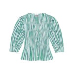 GANNI 24 FW 가니 스트라이프 오가닉 코튼 블라우스 TP425419172 75055095