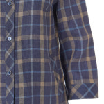 리본 리본 체크 린넨 블라우스 RE6-GB470