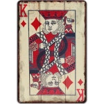 빈티지 포커 핸즈 랭킹 메탈 사인 텍사스 홀덤 올 게임룸 맨 동굴 장식 12x8 Dianmond King 40 1개