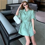 win 카고풍 반팔 원피스 미디 남방 스커트 여름 S G1302