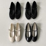 옷자락 여자 메리제인 단화 땡땡이 플라워 플랫슈즈