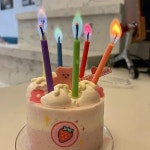레인보우 생일 케이크 초 인싸 촛불 꾸미기 장식 컬러 무지개 양초 캔들 인싸 케익 기념일 파티 6개입