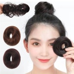 여성 곱창 밴드 가발 내츄럴 올림머리 똥머리가발 머리끈 헤어 악세사리 라이트브라운 onesize