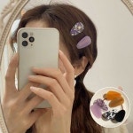 여성 귀여운 머리핀 영롱물방울 패턴 헤어 집게핀 2P 그린물방울