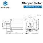 FONLAND-Leadshine 3 상 스테퍼 모터 3A 길이 샤프트 863S42 NEMA34 4