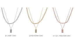 큐빅지르코니아 레이어드 펜던트바 체인 목걸이