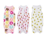 애견묘 3컬러 소프트 고양이 중성화복 산후복 올인원 도넛