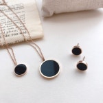 심플 써지컬스틸 블랙오닉스 목걸이 귀걸이 추가 목걸이-작은팬던트