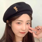 여성 겨울모자 곰돌이 베레모 y2k 데일리룩 화가모 모던
