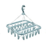 빨래집게 건조대 블루그레이 32클립 옷걸이형 후크 빨래걸이 양말속옷