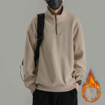 1 1 남성 반집업 후리스 기모 맨투맨 루즈핏 도툼 긴팔티셔츠 따뜻한 긴팔티 베이직 A옵션