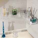 다용도 접착식 욕실 주방선반 일자형 코너형