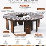 나무벤치 연결 반원 화단 카페 원형 정원의자 야외 휴식 17 베이직 핀란드 나무 벤치