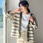 핑크시슬리 비무드 단가라 니트 루즈 가디건