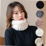 토끼털 넥워머 겨울 방한 목도리 골프 등산 스키 퍼 크림