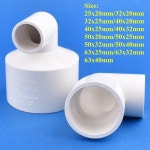 커넥터 감소 팔꿈치 물고기 감소 수족관 관개 PVC 공동 정원 파이프 흰색 탱크 공급 피팅 배관