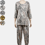 얇고 가벼운 스프사 소재 호피무늬 여성 상하세트 홈웨어룩 감촉이좋은 사랑스러운잠옷 여자홈웨어