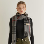 할렌 할렌 wool classic check muffler M008 charcoal