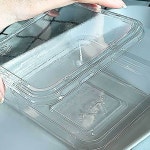 300g 투명 정사각 소분용기 뚜껑포함 용기 단지