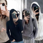 VY 여자 심플 무지 집업 가디건 WJK22956
