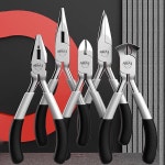 AIRAJ 미니 뾰족한 이가 없는 플랫 마우스 연장 바늘 사선 플라이어 와이어 바인딩