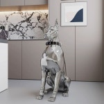 조각상 도베르만 거실 도금 오브제 높이69CM A스타일 모형 1 라지 강아지 높이