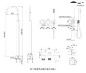더죤테크 필로토 더죤테크 아그데욕조샤워스탠드1801 무광골드 스탠딩수전