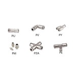 진호상사 황동 니켈도금 피팅 고압피팅 1개 PU6mm