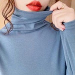 여자 겨울 코디 폴라 터를넥 티셔츠 하프 목티