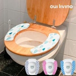 접착식 엉덩이 따땃 극세사 일러스트 변기커버 색상랜덤
