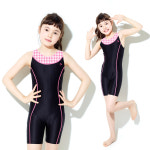 티에스스포츠 여아동 수영복 반신 3부 원피스 여아 어린이 주니어 실내 수영장 강습용 초등학교 생존수영 23012
