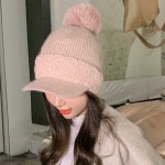 여성 겨울 귀여운 방울방울 6컬러 니트 챙 털모자