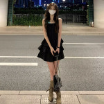 가을원피스 여성 프렌치 서스펜더 드레스 이른 봄 여름 하이 엔드 햅번 스타일 공주 투투 스커트