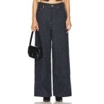 리볼브직영몰 Ganni Fluffy Denim Wide Jeans Flared and Wide Leg