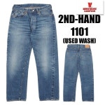 웨어하우스 청바지 2ND HANDS 1101 USED WASH 인디고 데님 팬츠 남성