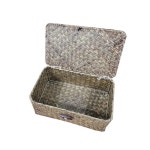라탄 사각덮개 소품바구니 다크톤2호 소형 수납박스
