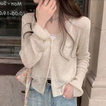 여성 브이넥 얇은 여자 긴팔 니트 티