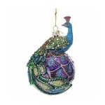 Kurt Adler Noble Gems Glass 오너먼트 트리 장식 for Christmas Tree Peacock 미국