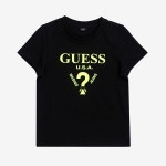 게스키즈 24년 기능성 반팔티셔츠 네온 로고 반팔티 G44KDT021-B1