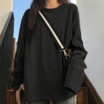 베이직 여성 티셔츠 루즈핏 무지 여자 긴팔 티셔츠