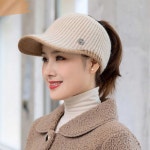 여자 선 모자 썬 바이저 이쁘다요 코디 골프 운동 종류 니트 웨어 선바이저캡 캡 룩